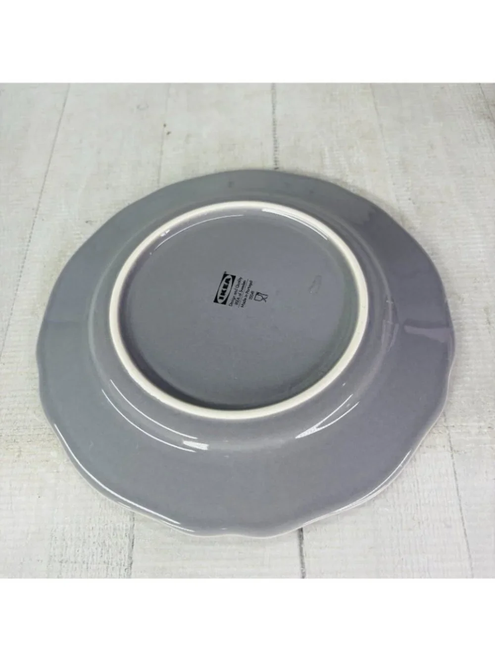 Ikea of Sweden ARV GRAY 15541 Scalloped Earthenware Salad Lunch 9